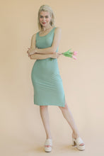 Load image into Gallery viewer, Ribbed Side Slit Tank Midi Dress