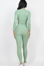 Load image into Gallery viewer, Ribbed Mock Neck Long Sleeve Top &amp; Leggings Set