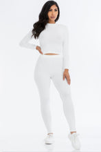 Load image into Gallery viewer, Ribbed Mock Neck Long Sleeve Top &amp; Leggings Set