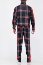Load image into Gallery viewer, Plaid Checkered Full Zip Track Pants