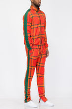 Load image into Gallery viewer, Plaid Checkered Full Zip Track Pants
