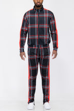 Load image into Gallery viewer, Plaid Checkered Full Zip Track Pants