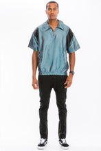 Load image into Gallery viewer, Iridescent Peacock Fabric Short Sleeve Pullover