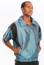Load image into Gallery viewer, Iridescent Peacock Fabric Short Sleeve Pullover