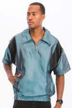 Load image into Gallery viewer, Iridescent Peacock Fabric Short Sleeve Pullover