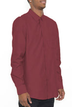 Load image into Gallery viewer, Mens Solid Long Sleeve Button Down