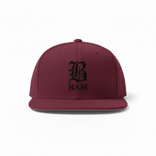 Load image into Gallery viewer, B HAM Snapback Hat Black