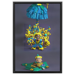 His Smile at the destruction of all evil.Framed Traditional Stretched Canvas