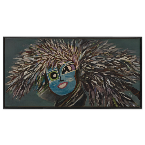 Blue Love Lady Framed Canvas Wraps. Collaboration with Artist MindFull
