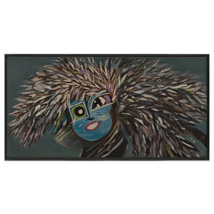 Blue Love Lady Framed Canvas Wraps. Collaboration with Artist MindFull