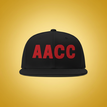 Load image into Gallery viewer, AACC #JDI Black Snapback Hat - Gold Background
