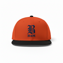 Load image into Gallery viewer, B HAM Snapback Hat blue