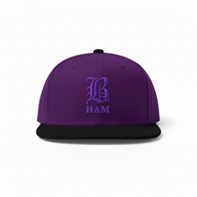 Load image into Gallery viewer, B HAM Snapback Hat Purple