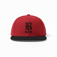 Load image into Gallery viewer, B HAM Snapback Hat Black