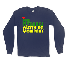 Load image into Gallery viewer, All Avenues Clothing Company Green and Gold Love, Long Sleeve Shirts