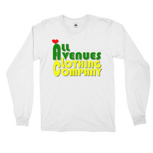 Load image into Gallery viewer, All Avenues Clothing Company Green and Gold Love, Long Sleeve Shirts