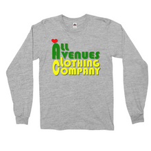 Load image into Gallery viewer, All Avenues Clothing Company Green and Gold Love, Long Sleeve Shirts
