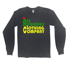 Load image into Gallery viewer, All Avenues Clothing Company Green and Gold Love, Long Sleeve Shirts