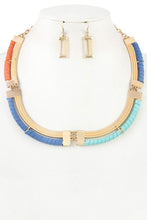 Load image into Gallery viewer, Link metal wrapped cord neckalace set