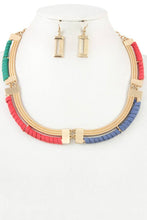 Load image into Gallery viewer, Link metal wrapped cord neckalace set