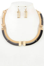 Load image into Gallery viewer, Link metal wrapped cord neckalace set
