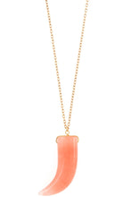 Load image into Gallery viewer, Elongated single horn pendant necklace