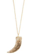 Load image into Gallery viewer, Elongated single horn pendant necklace