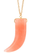 Load image into Gallery viewer, Elongated single horn pendant necklace