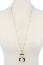 Load image into Gallery viewer, Double horn natural stone pendant necklace