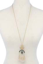 Load image into Gallery viewer, Half circle metal tassel pendant necklace