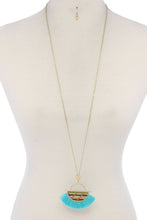 Load image into Gallery viewer, Half Circle Tassel Pendant Necklace