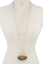 Load image into Gallery viewer, Half Circle Tassel Pendant Necklace