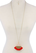 Load image into Gallery viewer, Half Circle Tassel Pendant Necklace