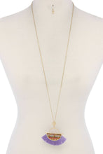 Load image into Gallery viewer, Half Circle Tassel Pendant Necklace
