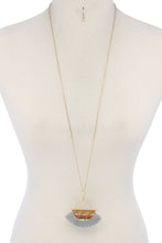 Load image into Gallery viewer, Half Circle Tassel Pendant Necklace