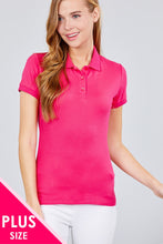 Load image into Gallery viewer, Classic Pique Spandex Polo Top