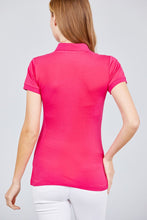 Load image into Gallery viewer, Classic Pique Spandex Polo Top