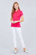 Load image into Gallery viewer, Classic Pique Spandex Polo Top