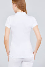 Load image into Gallery viewer, Classic Pique Spandex Polo Top