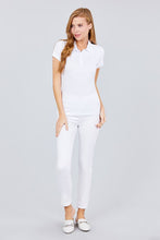 Load image into Gallery viewer, Classic Pique Spandex Polo Top