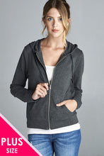 Load image into Gallery viewer, Long Sleeve Zipper French Terry Jacket W/ Kangaroo Pocket