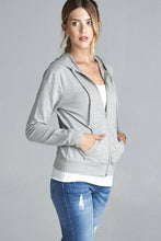 Load image into Gallery viewer, Long Sleeve Zipper French Terry Jacket W/ Kangaroo Pocket
