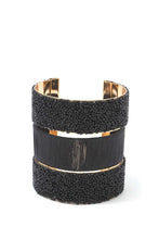 Load image into Gallery viewer, Textured Beaded Cuff Bracelet