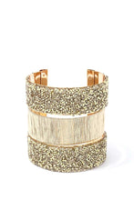 Load image into Gallery viewer, Textured Beaded Cuff Bracelet
