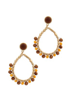 Load image into Gallery viewer, Circle Beaded Post Drop Earring