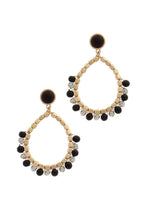 Load image into Gallery viewer, Circle Beaded Post Drop Earring