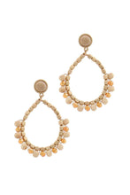 Load image into Gallery viewer, Circle Beaded Post Drop Earring
