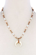 Load image into Gallery viewer, Beaded Fashion Crescent Moon Pendant Necklace