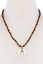 Load image into Gallery viewer, Beaded Fashion Crescent Moon Pendant Necklace