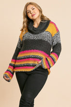 Load image into Gallery viewer, Multicolor Striped Fuzzy Knit Long Sleeve Pullover